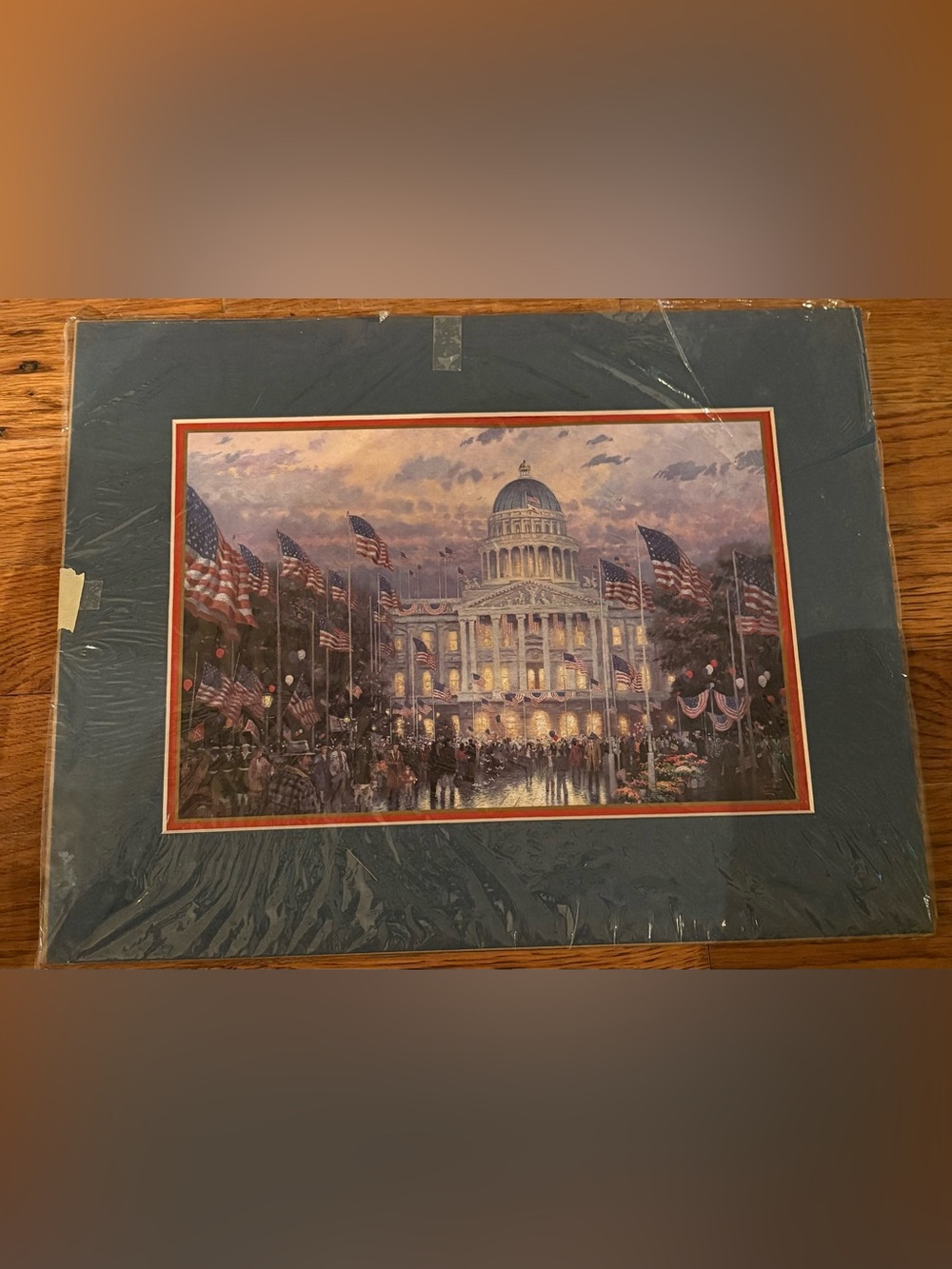 Flags Over the Capital Double Matted Print, Thomas Kincade, 11x14